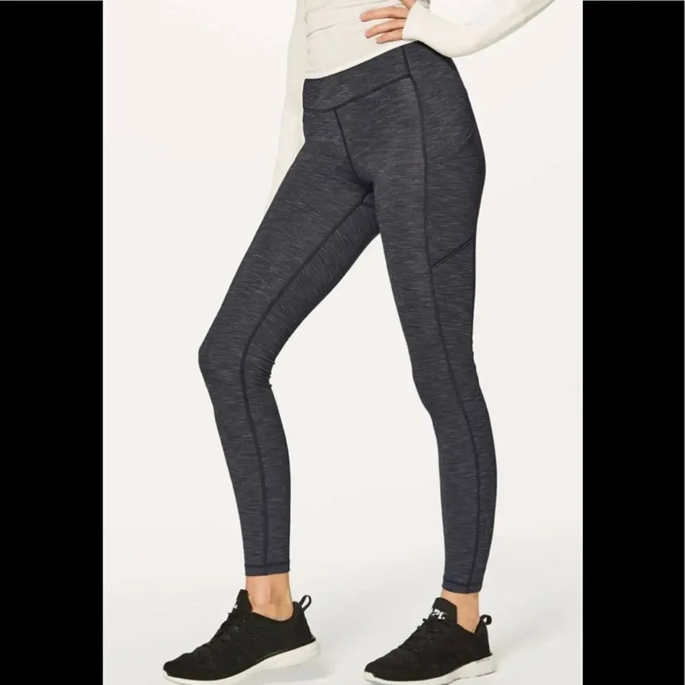 Lululemon Speed Up Tight Leggings 28 " Heathered Black Size 6